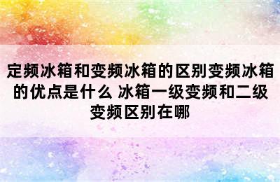 定频冰箱和变频冰箱的区别变频冰箱的优点是什么 冰箱一级变频和二级变频区别在哪